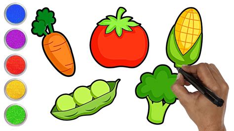 How to Draw Vegetables for Kids .